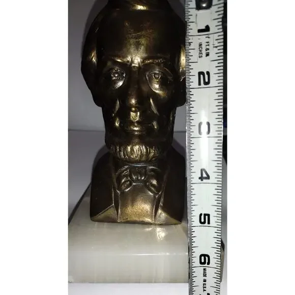 Vintage Bronze Bust of Lincoln w/Onyx Base - Picture 5 of 9